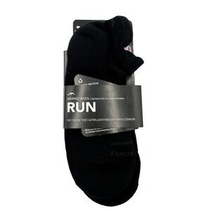 Darn Tough‎ Vermont Run No Show Tab Socks Black Merino Wool Cushion Womens L NWT